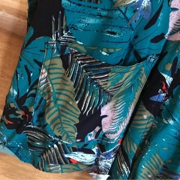 MUDD tropical print lightweight bib overall romper shorts size XS - Picture 5 of 10